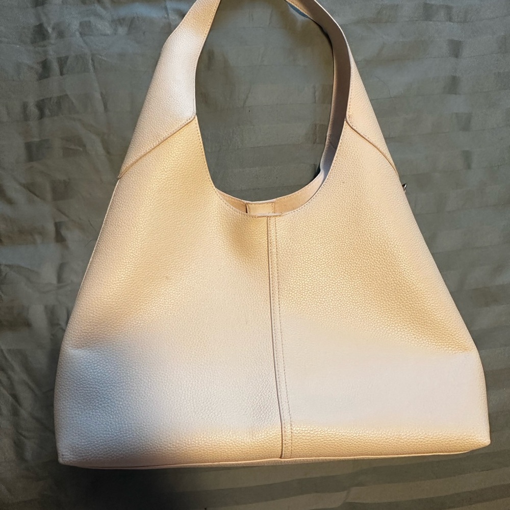 Universal Thread Neutral Pebbled Leather Hobo Bag… - image 1